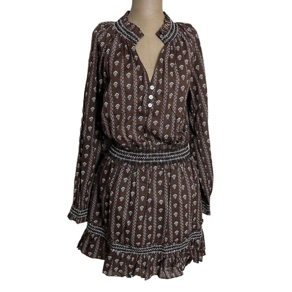 Veronica Beard Brown Floral Mini Dress